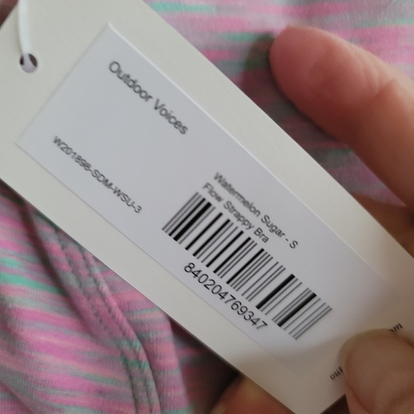 Outdoor Voices, Flow Strappy Sports Bra, Watermelon Sugar, Size Small - Picture 11 of 11